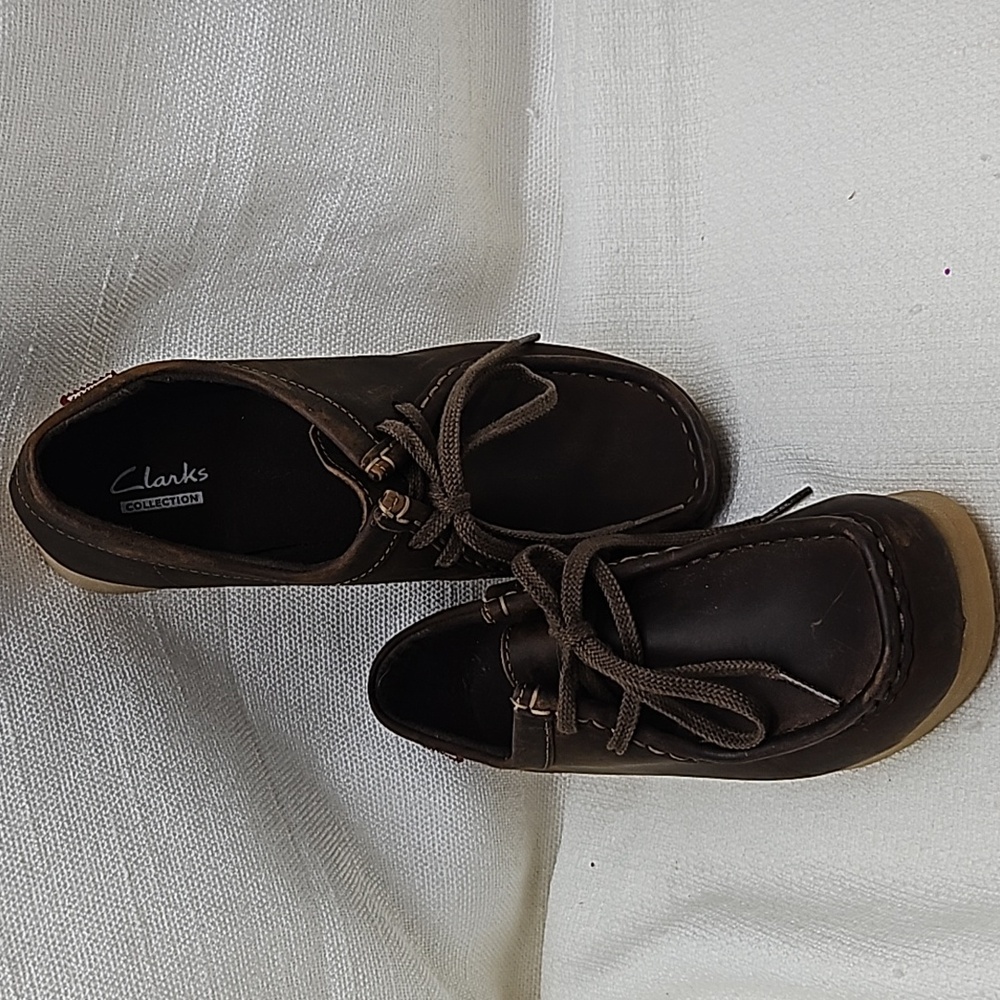 Clarks Shoes Padmora Wallabee Brown Smooth Oxford Size 5.5 New